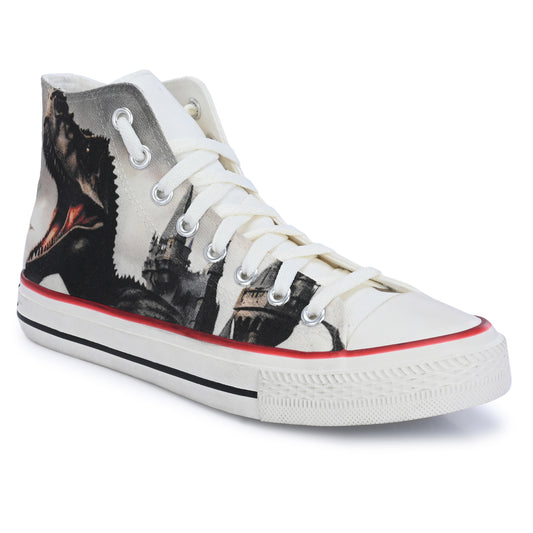 Crowcia London Dinosaurs Design High Top Sneakers