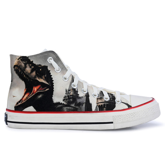 Crowcia London Dinosaurs Design High Top Sneakers