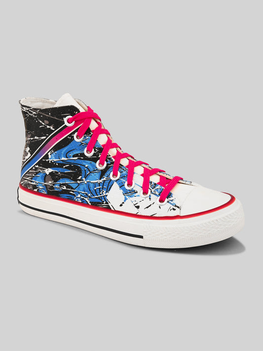 Crowcia London Electric Blue Vibe High Top Sneakers