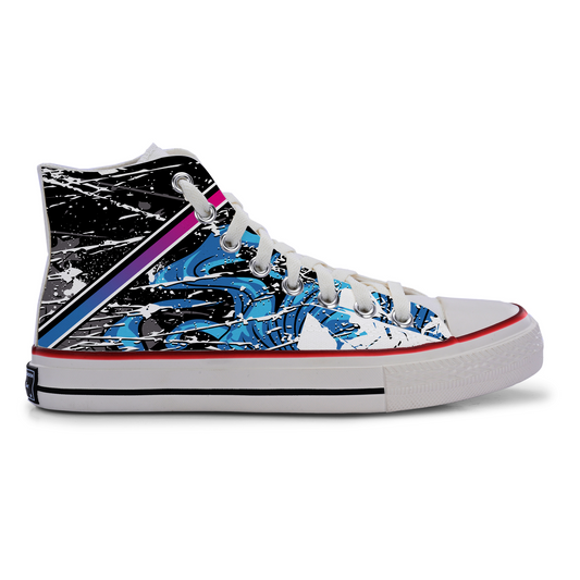 Crowcia London Electric Blue Vibe High Top Sneakers