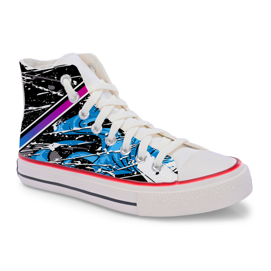 Crowcia London Electric Blue Vibe High Top Sneakers