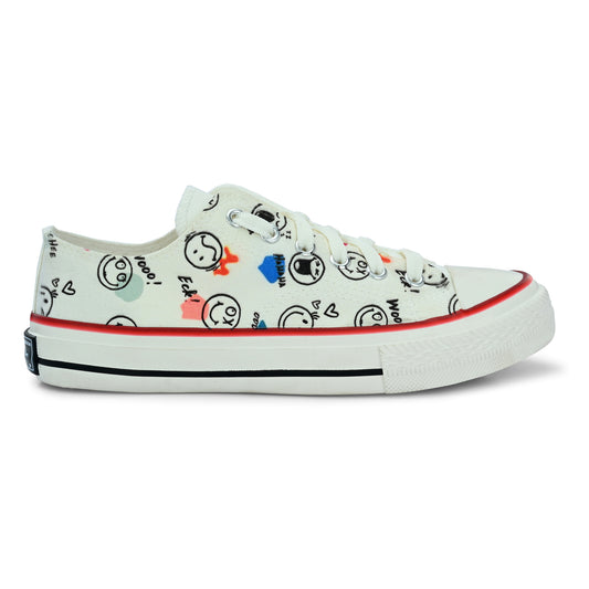 Crowcia London Emoji Smile Design Low Top Sneakers