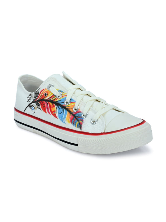 Crowcia London Feather Feet Design Low Top Sneakers