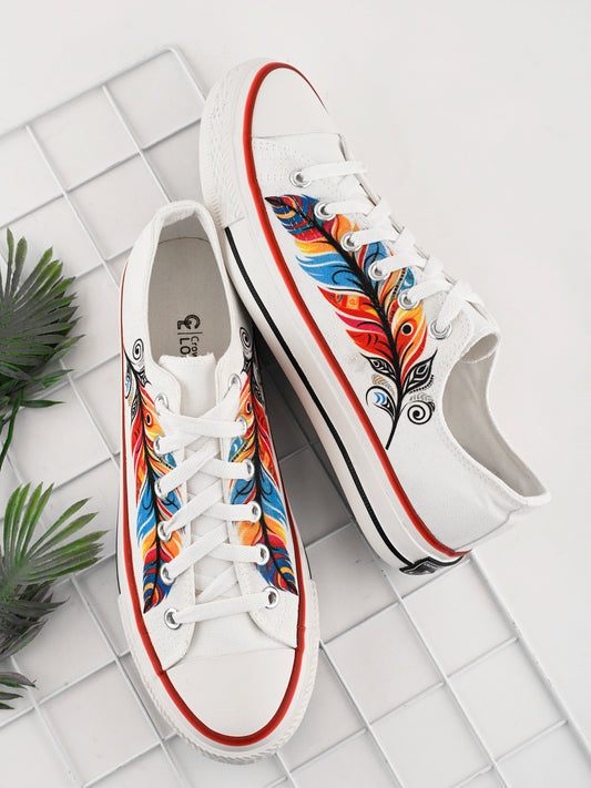 Crowcia London Feather Feet Design Low Top Sneakers