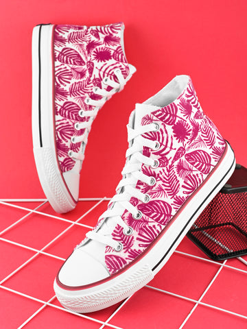 Crowcia London Fern Design High Top Sneakers