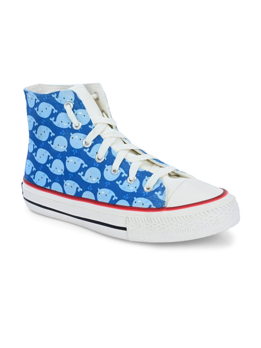 Crowcia London Fish Fun Design High Top Sneakers