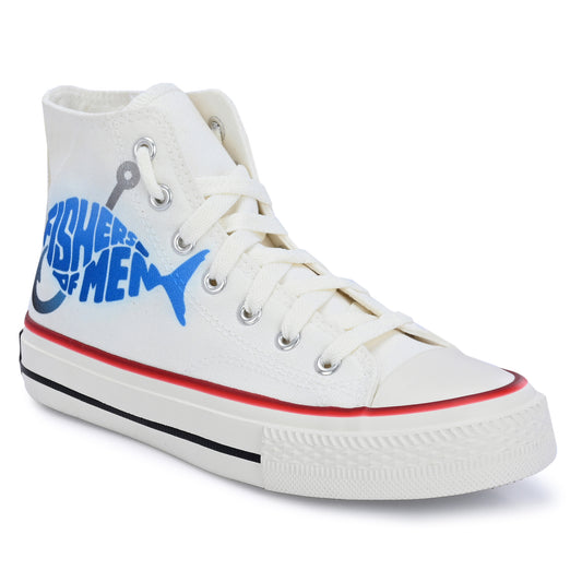 Crowcia London Fishers of Man Design High Top Sneakers