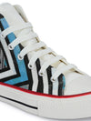 Crowcia London Flash Blue Design High Top Sneakers