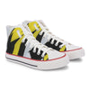 Crowcia London Flash Yellow Design High Top Sneakers