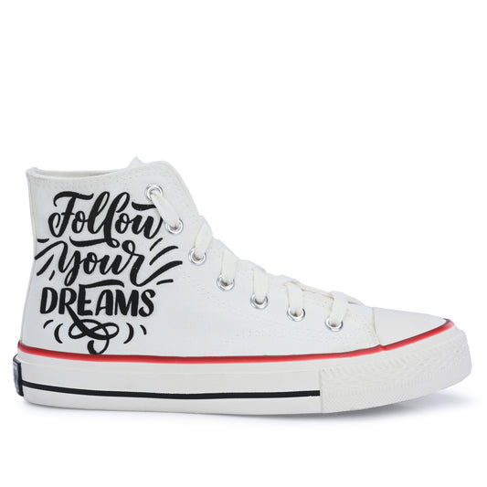 Crowcia London Follow Your Dreams Design High Top Sneakers