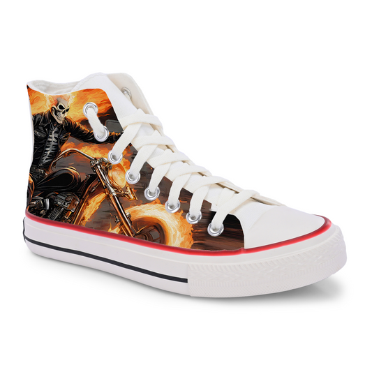 Crowcia London Ghost Rider Design High Top Sneakers