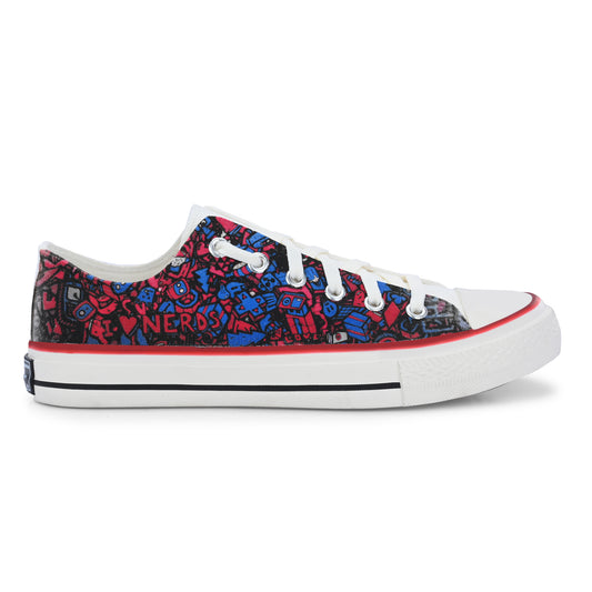 Crowcia London Graffiti Nerds Design Low Top Sneakers