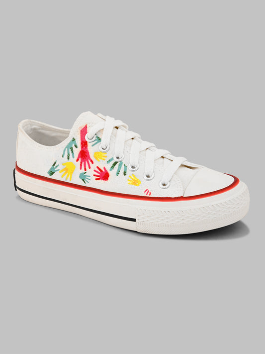 Crowcia London Helping Hands Design Low Top Sneakers