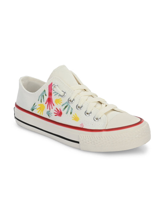 Crowcia London Helping Hands Design Low Top Sneakers