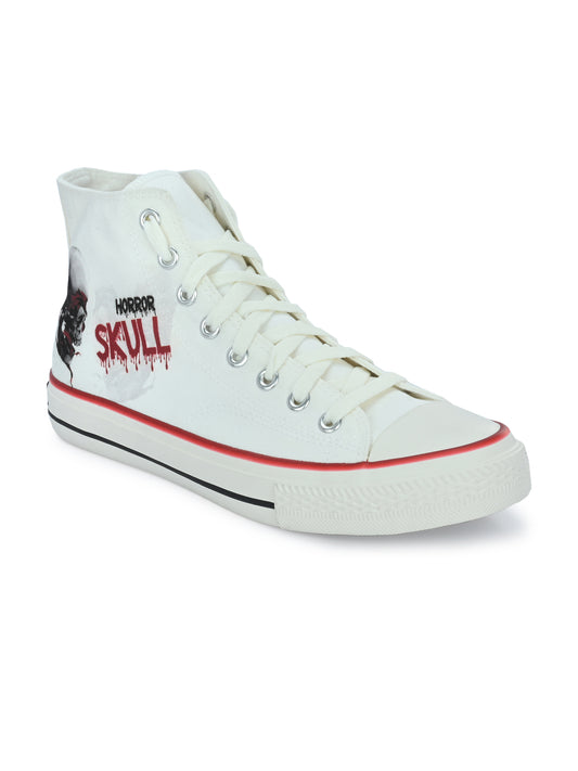 Crowcia London Horror Skull Design High Top Sneakers