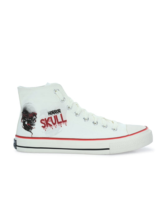 Crowcia London Horror Skull Design High Top Sneakers