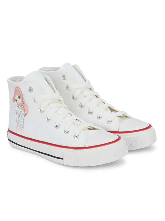 Crowcia London Lovely Girl Design High Top Sneakers