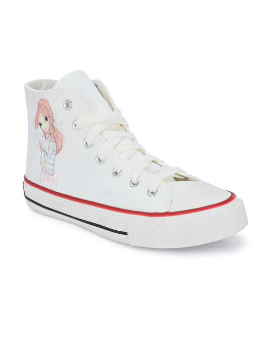 Crowcia London Lovely Girl Design High Top Sneakers