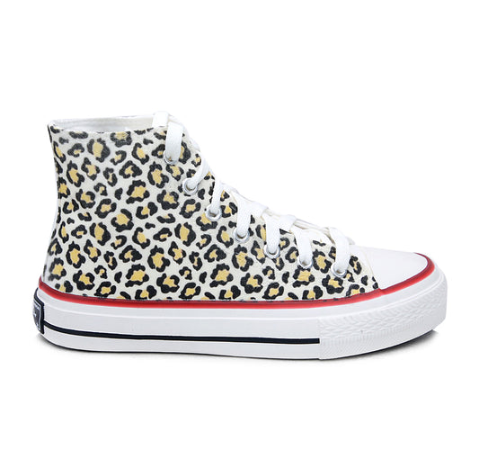 Crowcia London Morning Leopard Design High Top Sneakers