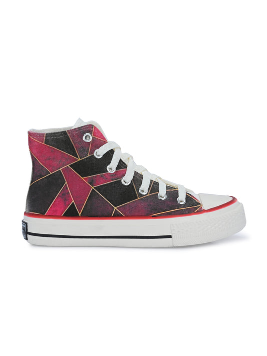 Crowcia London Magenta Marvel Design High Top Sneakers