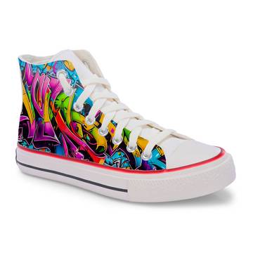 Crowcia London Magenta Spray High Top Sneakers