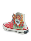 Crowcia London Mandala Red Design High Top Sneakers