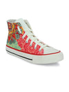 Crowcia London Mandala Red Design High Top Sneakers