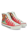 Crowcia London Mandala Red Design High Top Sneakers