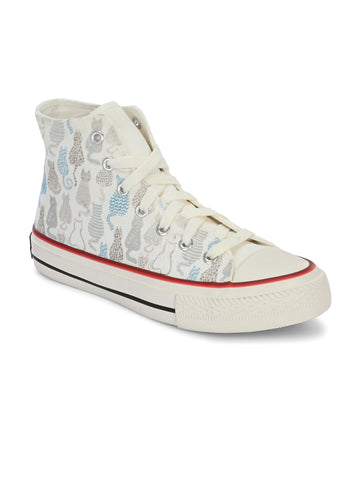 Crowcia London Meoww Design High Top Sneakers