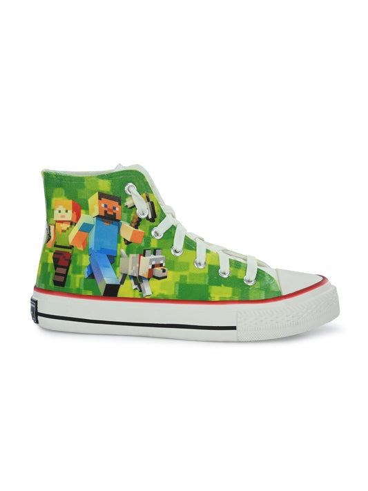 Crowcia London Minecraft Steve Design High Top Sneakers