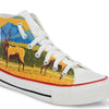 Crowcia London Mountain Deer Design High Top Sneakers