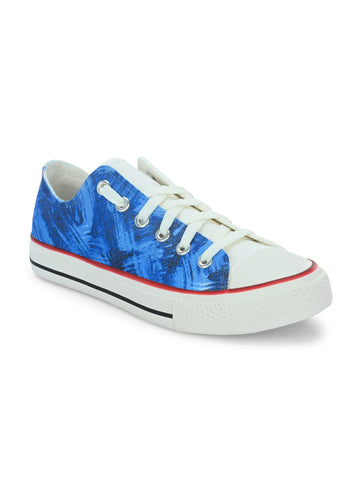 Crowcia London Ocean Blue Design Low Top Sneakers