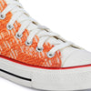 Crowcia London Orange n White Woven Fabric Design High Top Sneakers