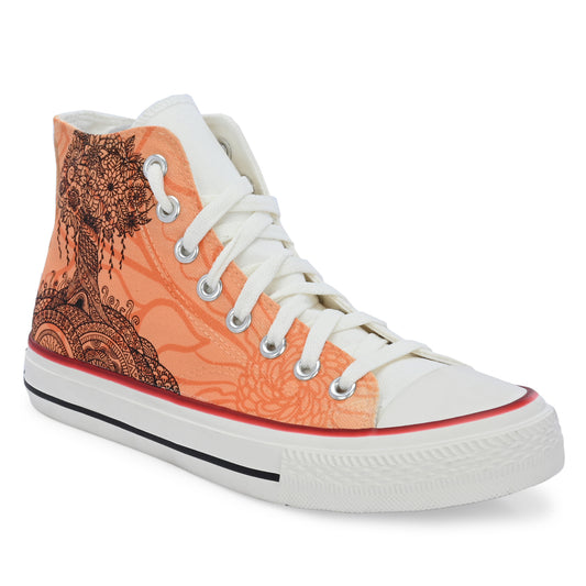 Crowcia London Peace Tree Design High Top Sneakers