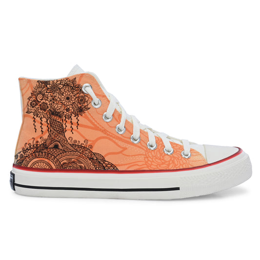 Crowcia London Peace Tree Design High Top Sneakers