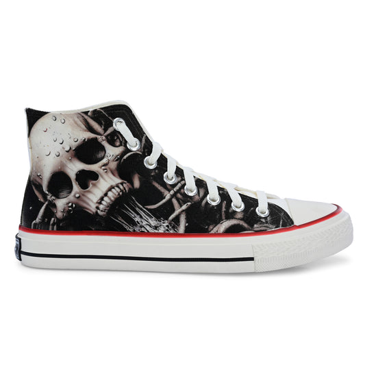 Crowcia London Perilous Skull Design High Top Sneakers