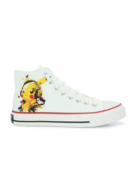 Crowcia London Pikachu Vibe Design High Top Sneakers