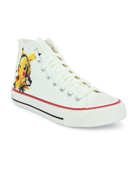 Crowcia London Pikachu Vibe Design High Top Sneakers