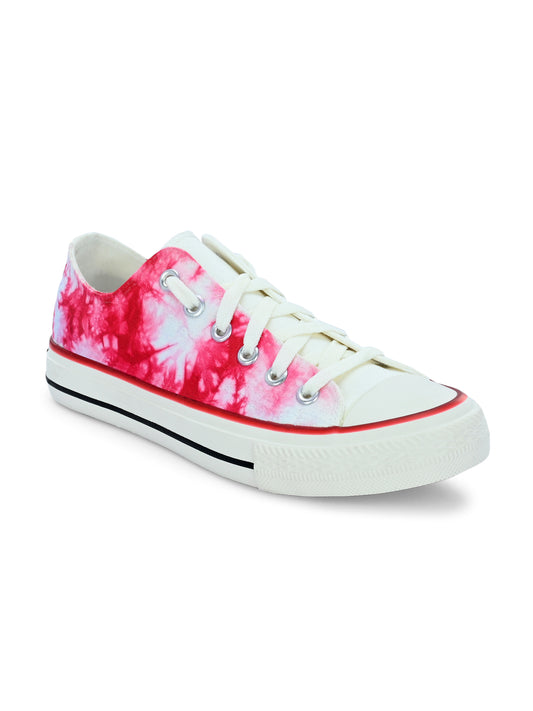 Crowcia London Pink Tie-dye Design Low Top Sneakers