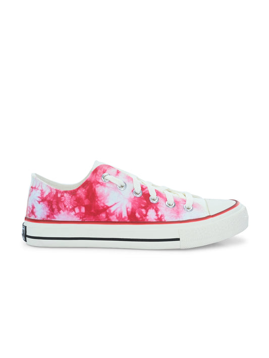 Crowcia London Pink Tie-dye Design Low Top Sneakers