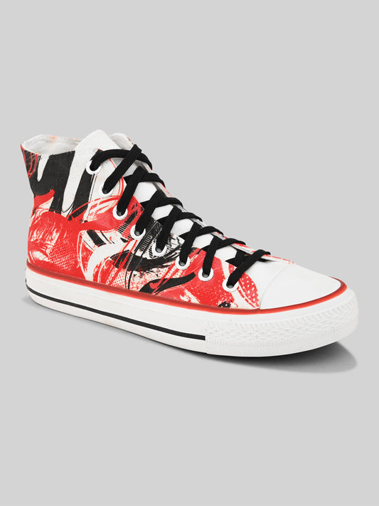 Crowcia London Red Riot High Top Sneakers