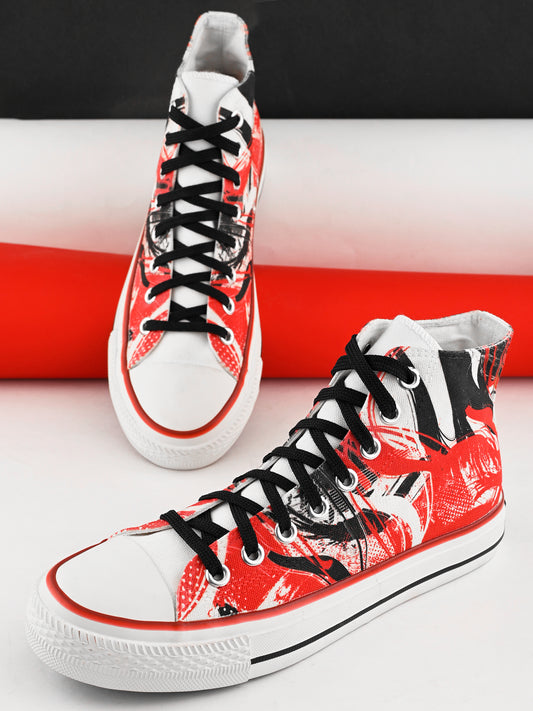 Crowcia London Red Riot High Top Sneakers