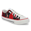 Crowcia London Red Snake Design Low Top Sneakers