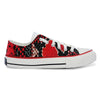 Crowcia London Red Snake Design Low Top Sneakers