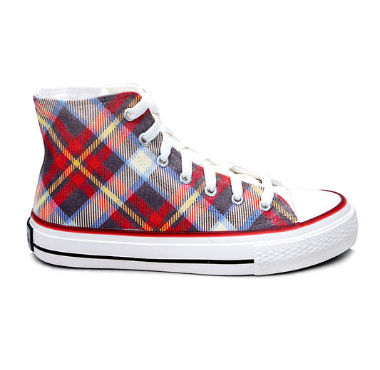 Crowcia London Scottish King Check Design High Top Sneakers