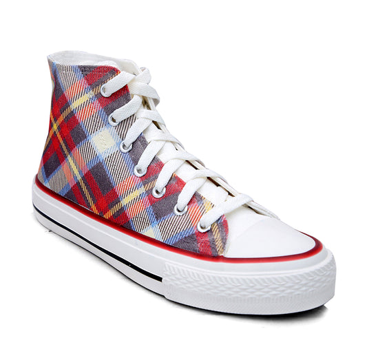 Crowcia London Scottish King Check Design High Top Sneakers