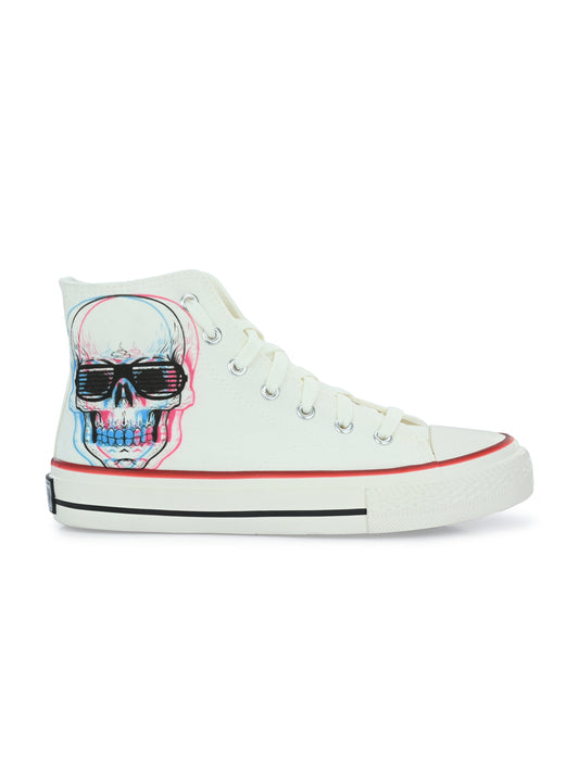 Crowcia London Skull Twins Design High Top Sneakers