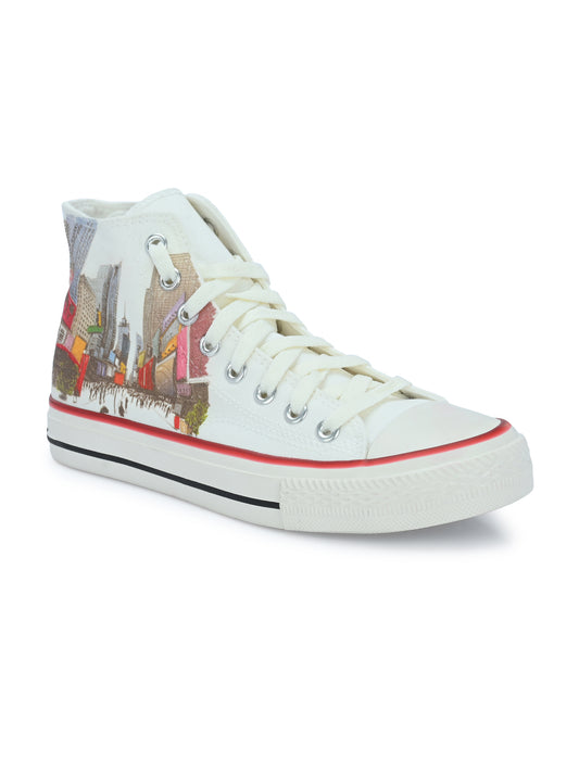 Crowcia London Sky Scraper Design High Top Sneakers