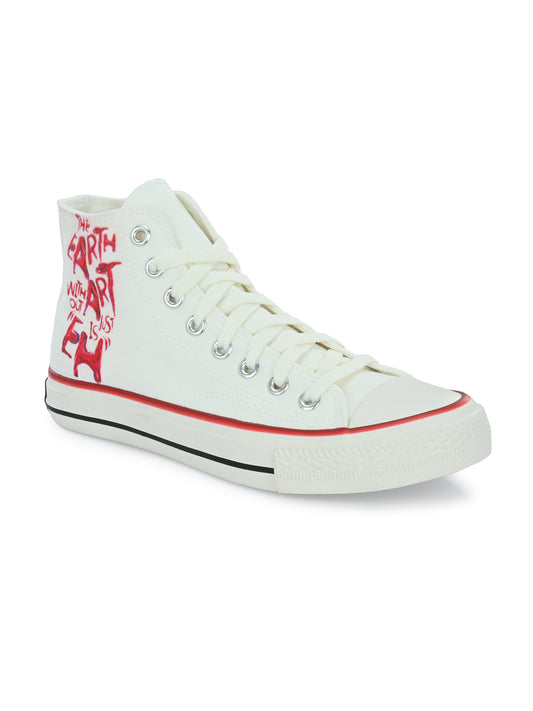 Crowcia London Slogan EH Design High Top Sneakers