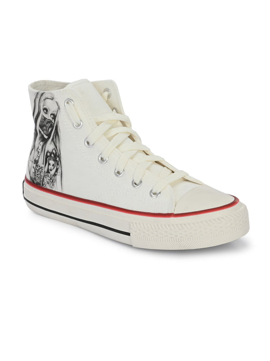 Crowcia London Tattoo Girl Design High Top Sneakers